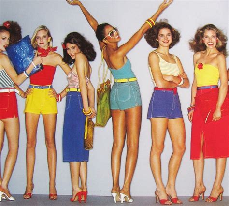 1980s women - The 80s fashion for women included a rainbow of colors as is seen in the Summer 1980 Esprit Catalog. One of the color trends that become incredibly large during the 1980s was that of neon clothing. This was a huge shift from the decades before that focused more on somber colors. The eighties, however, were known for doing everything big and loud.